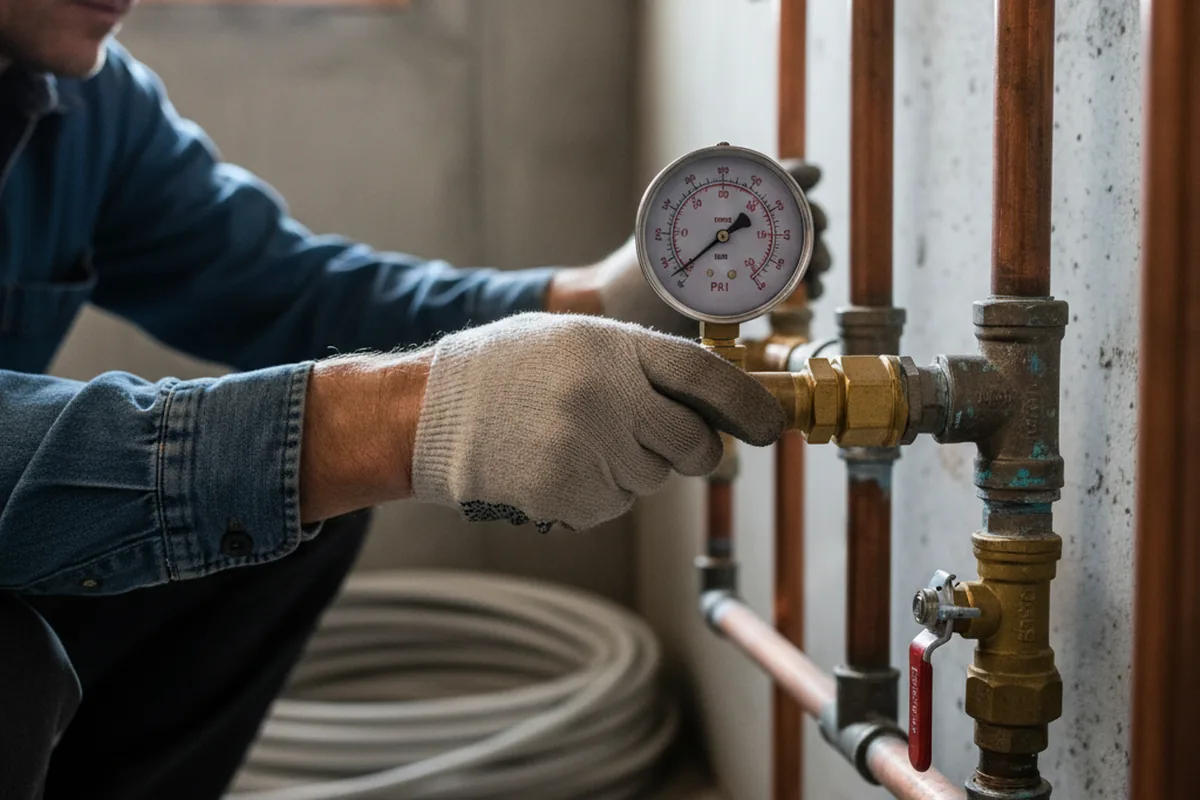 Pressure testing a repaired line during Water Line Repair in Wrightsville